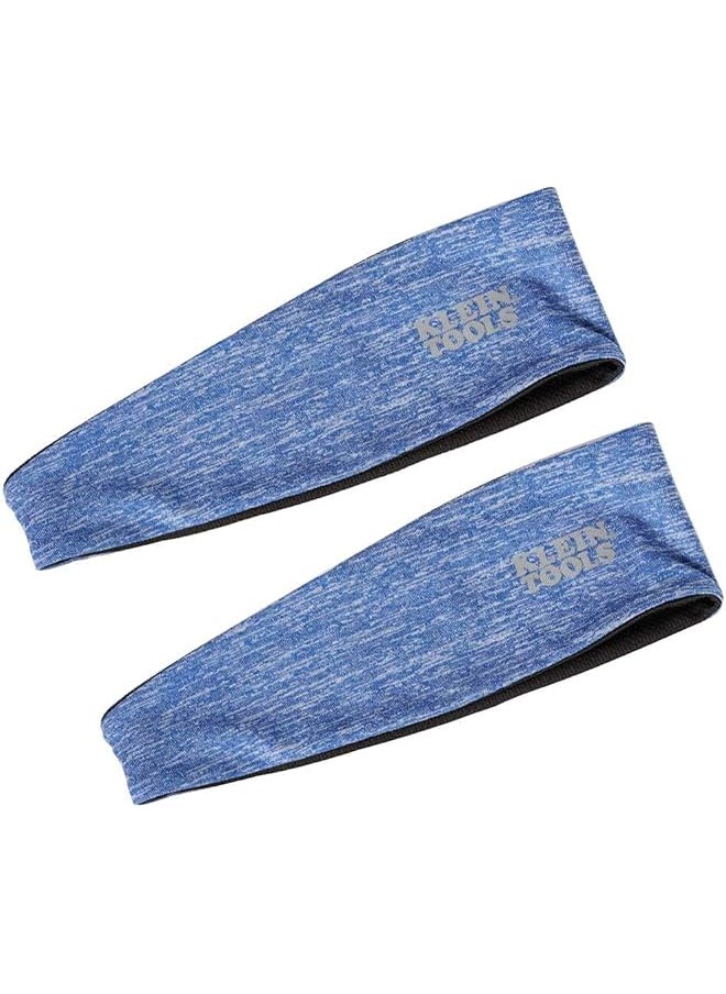 Klein Tools 60487 Headband Cooling Evaporative Sweatband Reversible And Lightweight Can Be Worn Under Hard Hat Or Helmet Blue 2 Pack  - Image 1