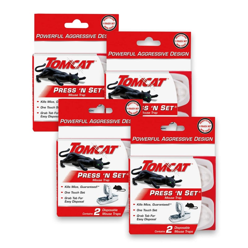 Tomcat Press 'N Set Mouse Trap, 4-Pack (8 Traps) - Image 1