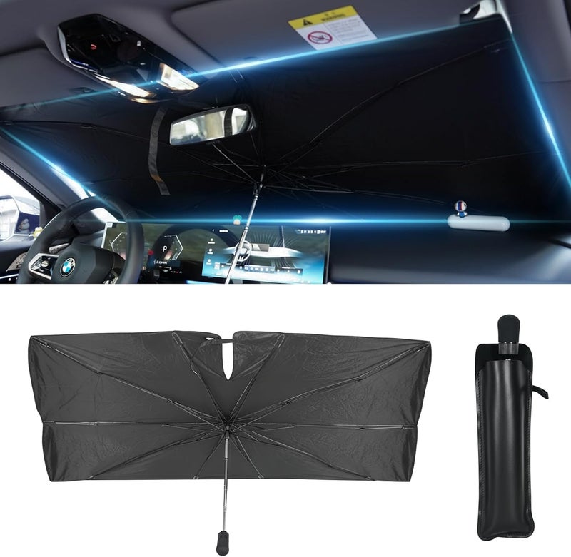 LIWEGHT Car Windshield Sunshade Umbrella - Foldable UV Block Sun Shade Cover, 140x80cm - Image 2