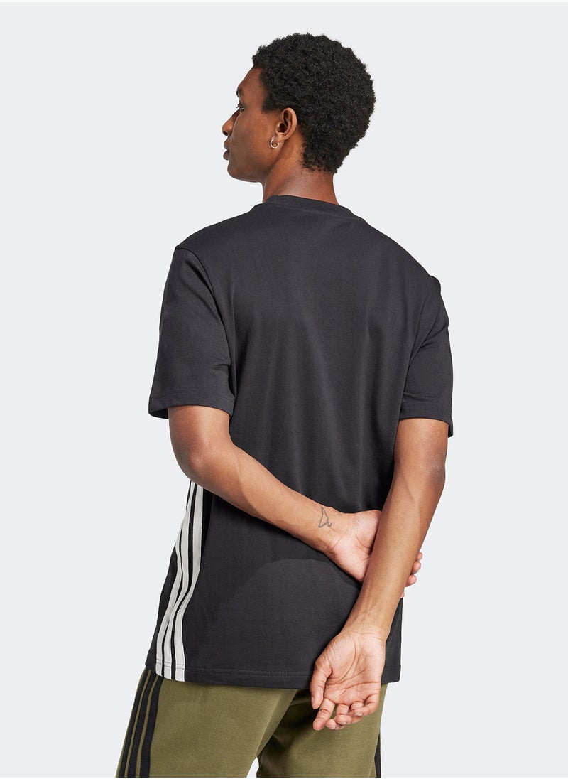Adidas Essential 3 Stripe Single Jersey T-Shirt  - Image 2