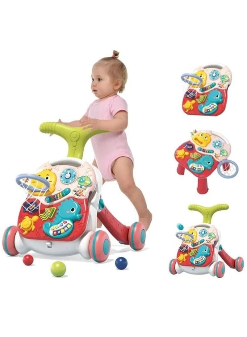 MUMS PLANET 3-in-1 Baby Walker for Boys Girls, Sit to Stand Learning Walker, Baby Push Walker, Learning Push Toys for Baby Infant Toddler 12+ Months- Baby Walker  - Image 1