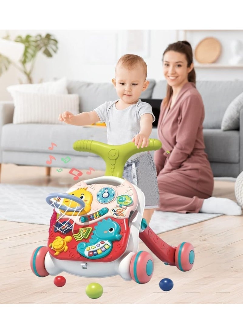 MUMS PLANET 3-in-1 Baby Walker for Boys Girls, Sit to Stand Learning Walker, Baby Push Walker, Learning Push Toys for Baby Infant Toddler 12+ Months- Baby Walker  - Image 3