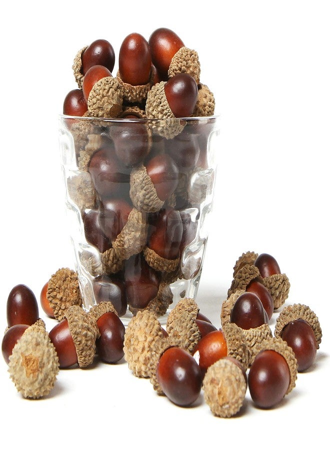 MyGift 100-Piece Brown Assorted Artificial Acorn Caps, Fall Autumn Vase Filler and Rustic Seasonal Decorations - Image 1