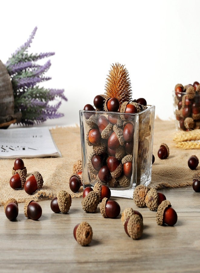 MyGift 100-Piece Brown Assorted Artificial Acorn Caps, Fall Autumn Vase Filler and Rustic Seasonal Decorations - Image 2