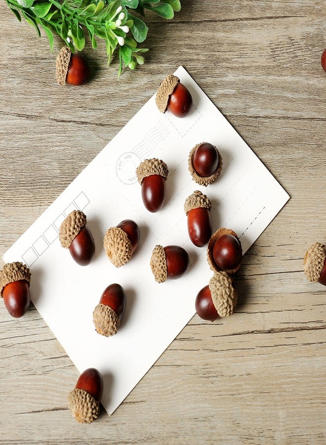 MyGift 100-Piece Brown Assorted Artificial Acorn Caps, Fall Autumn Vase Filler and Rustic Seasonal Decorations - Image 4