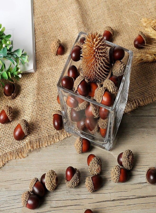 MyGift 100-Piece Brown Assorted Artificial Acorn Caps, Fall Autumn Vase Filler and Rustic Seasonal Decorations - Image 3