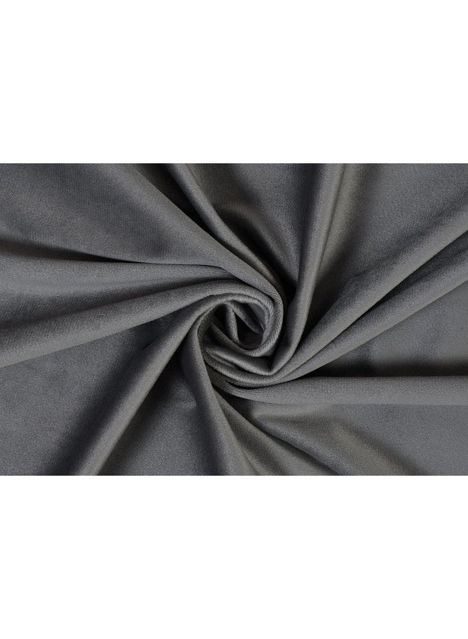 Home-Cloud Home cloud 2 Pieces Velvet Plain Semi Blackout Parda Curtains for Long Door 9 Feet Set of 2 Pcs-[ 4 Feet x 9 Feet]- Color-Gray  - Image 2