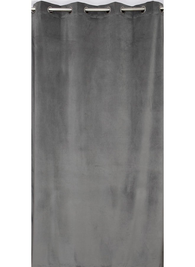 Home-Cloud Home cloud 2 Pieces Velvet Plain Semi Blackout Parda Curtains for Long Door 9 Feet Set of 2 Pcs-[ 4 Feet x 9 Feet]- Color-Gray  - Image 5