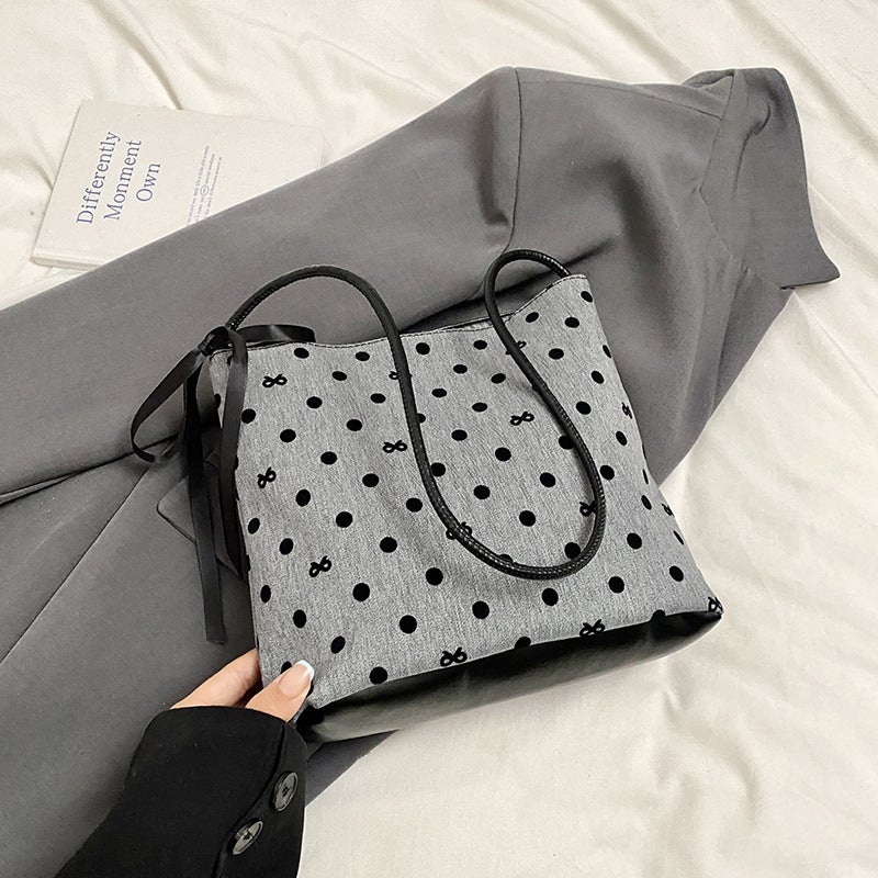 Casual Super Popular Niche Wave Dot Women'S Bag Style All-Match One-Shoulder Underarm Bag Portable Bucket Bag - Image 1