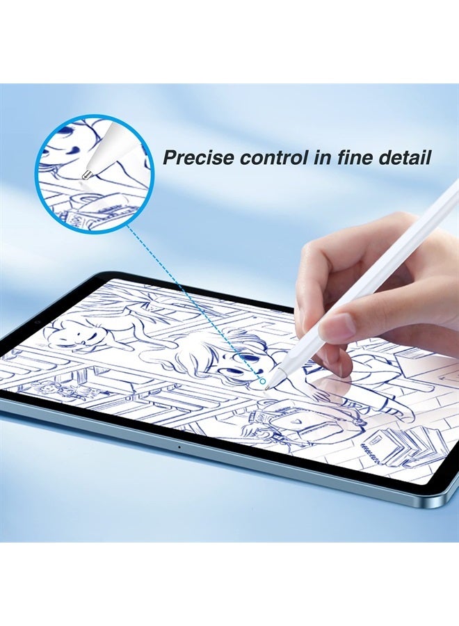 Ailun عبوة 4 قطع من رؤوس قلم أبل البديلة، متوافقة مع قلم أبل الجيل الأول والجيل الثاني، رأس قلم معدني مقاوم للاهتراء، دقة تحكم بيضاء [عبوة 4 قطع] - Image 3