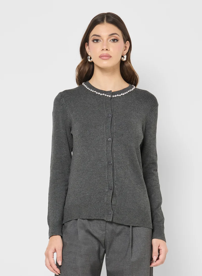 ايلا Embellished Button Down Cardigan