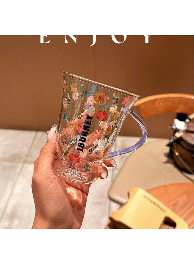 Ins Simple Rose Purple Glass Measuring Cup Short Cup Reverse Mouth Cup Large Mouth Cup Drinking Cup Beverage Cup-Color:Rose Purple Back Cup/2 Colors Mixed/24 Pcs/box-Capacity:301-400ml - Image 3