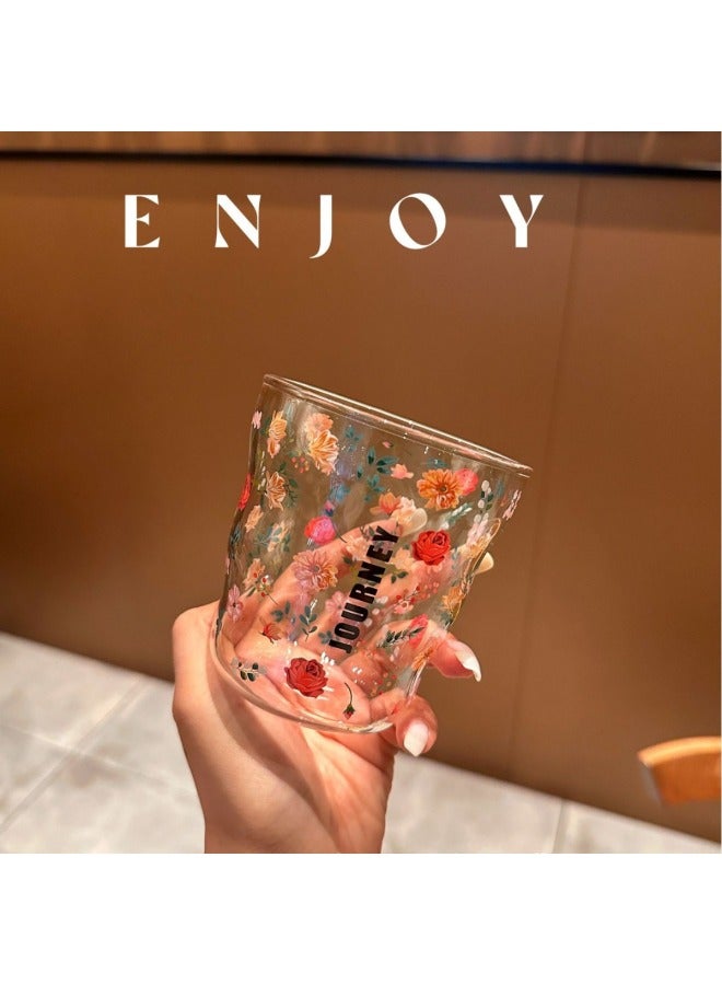Ins Simple Rose Purple Glass Measuring Cup Short Cup Reverse Mouth Cup Large Mouth Cup Drinking Cup Beverage Cup-Color:Rose Purple Back Cup/2 Colors Mixed/24 Pcs/box-Capacity:301-400ml - Image 4