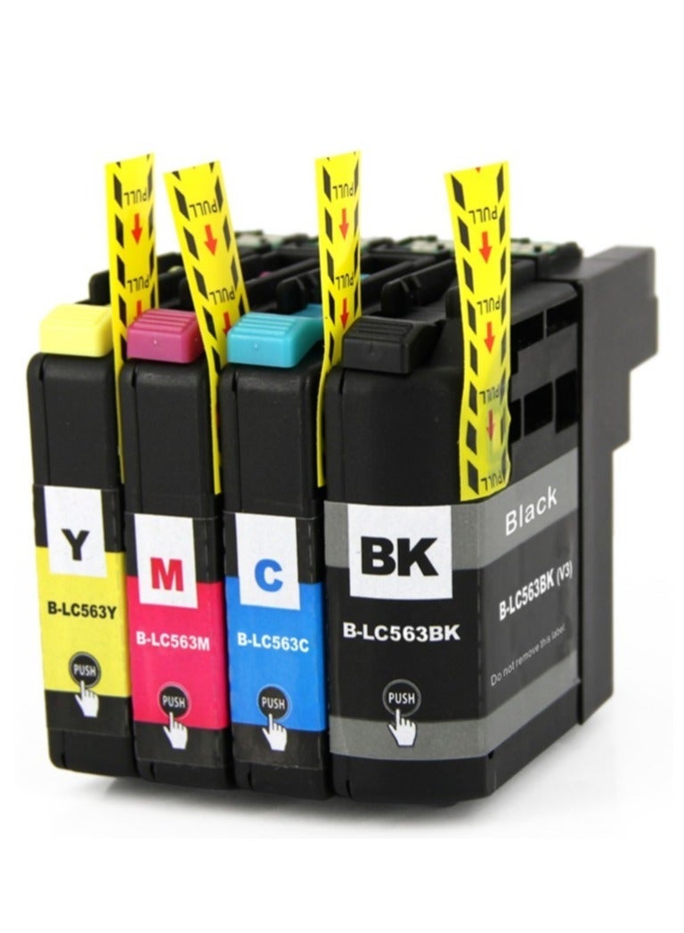 NexNova Ink Cartridge LC563 for Brother ink Set 4-Pack Black Cyan Magenta Yellow for Brother MFC-J2310/J2510/J3520/J3720 Brand: Nexnova - Image 1