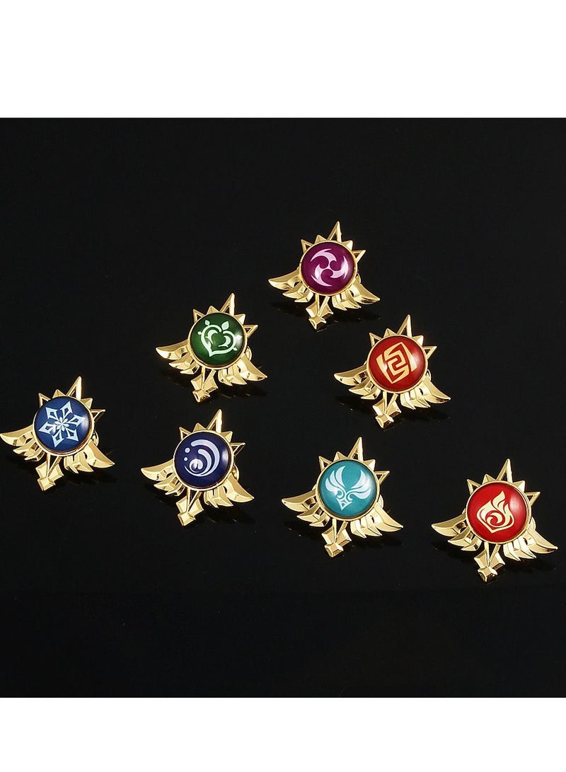 Cosplay Costume Brooch, Gold Game Figure Key Chain Pendant Keyring Accessories Cosplay Costume Impact Pin Impact Luminous Keychain  - Image 2