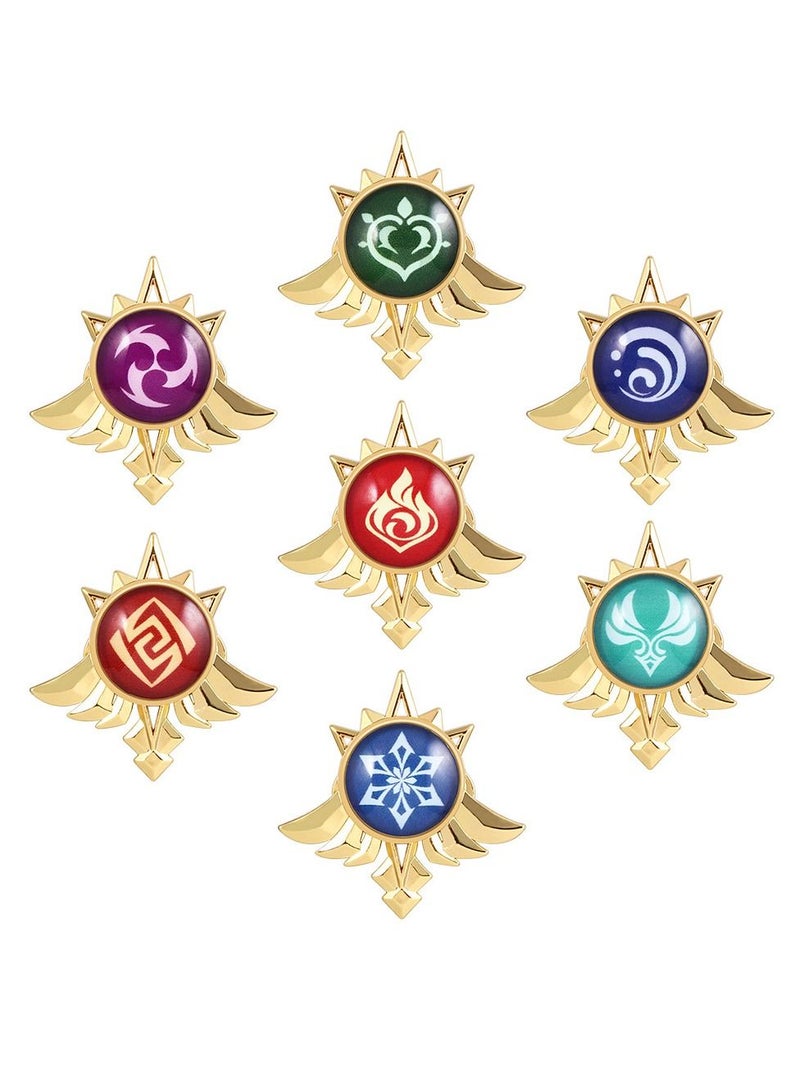 Cosplay Costume Brooch, Gold Game Figure Key Chain Pendant Keyring Accessories Cosplay Costume Impact Pin Impact Luminous Keychain  - Image 1