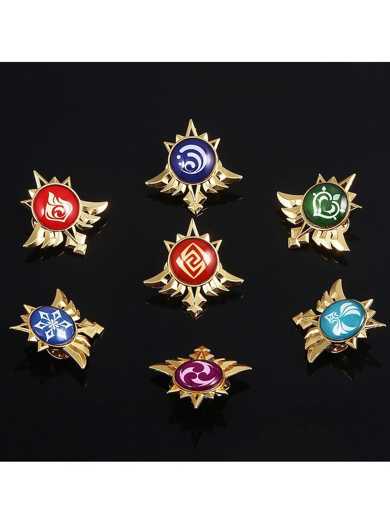 Cosplay Costume Brooch, Gold Game Figure Key Chain Pendant Keyring Accessories Cosplay Costume Impact Pin Impact Luminous Keychain  - Image 4