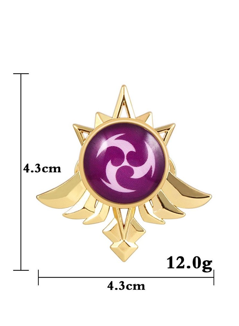 Cosplay Costume Brooch, Gold Game Figure Key Chain Pendant Keyring Accessories Cosplay Costume Impact Pin Impact Luminous Keychain  - Image 3