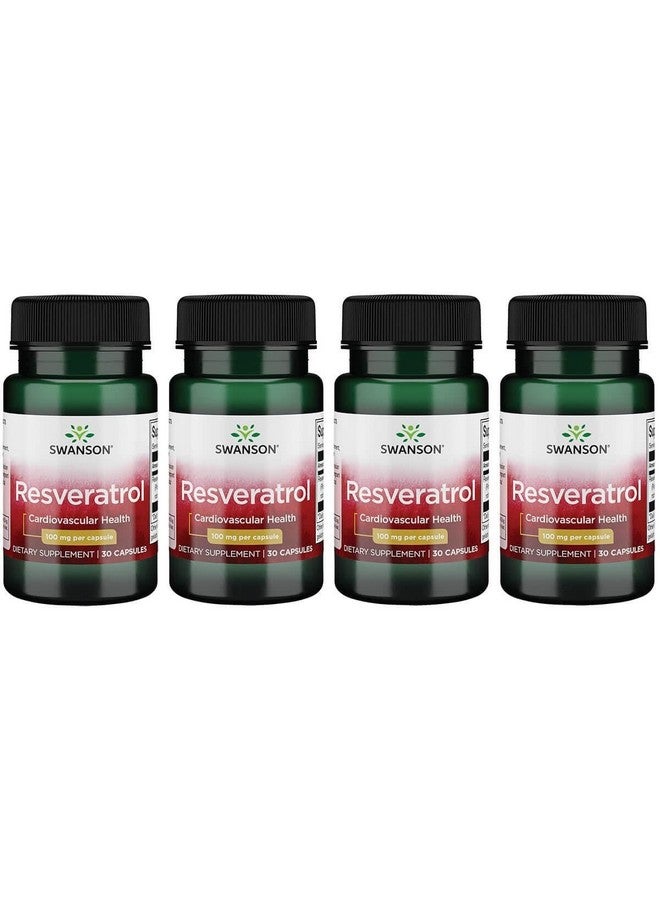 Swanson Resveratrol 100 100 Milligrams 30 Capsules (4 Pack)