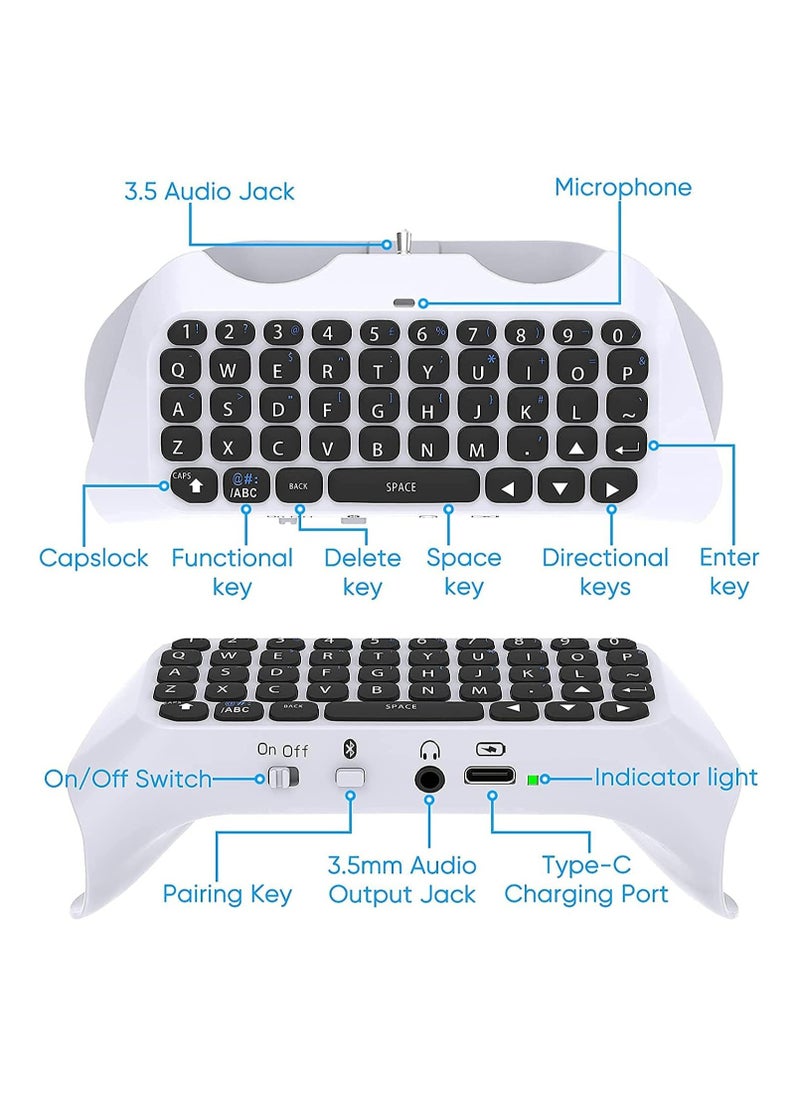 General - Wireless keyboard for PS5 controller, Bluetooth 3.0 mini chat keypad message gaming keyboard keyboard with built-in speaker with 3.5mm audio jack for messaging and gaming live chat - Image 1