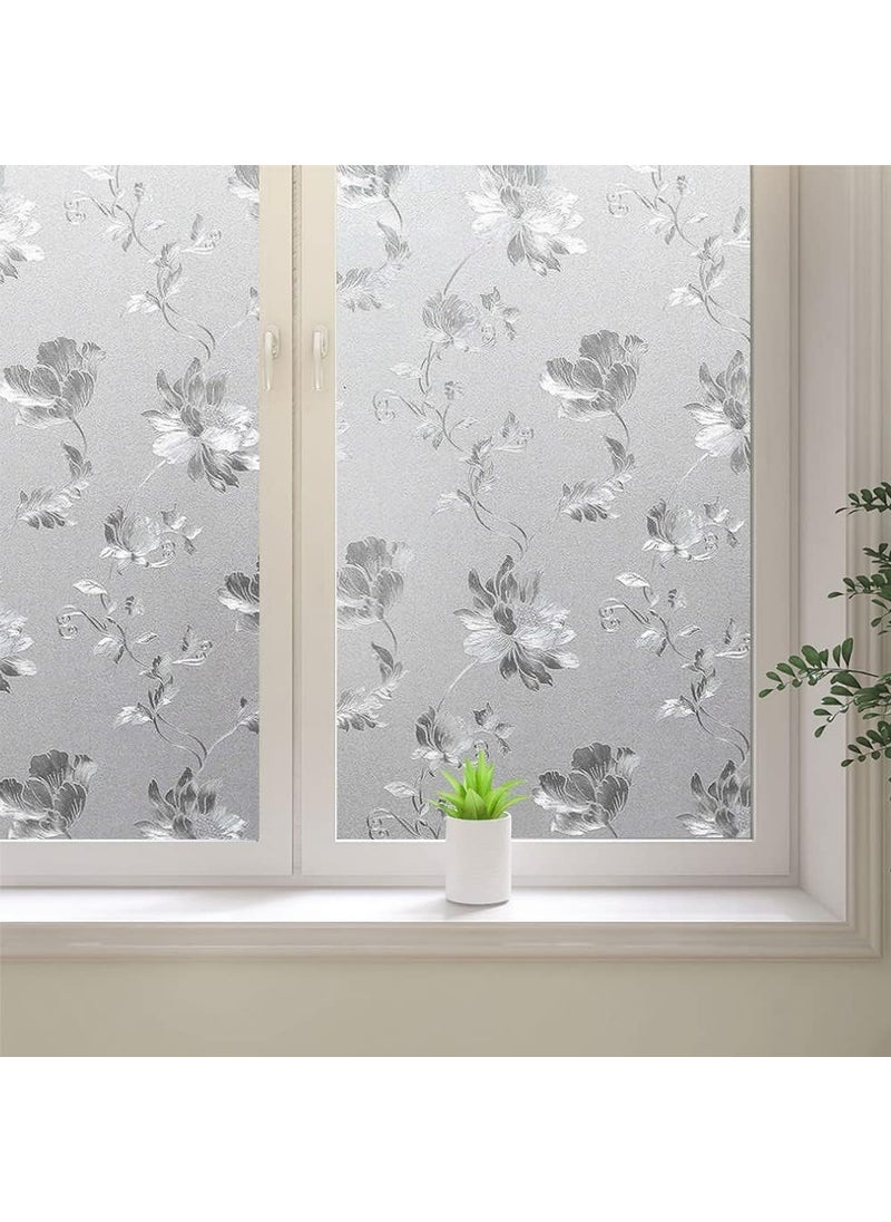 S-Sia Vendors-Good Purchase Good Care SIA VENDORS Window Films for Privacy Static Cling Frosted Window Film UV Blocking Vinyl Window Cling Non Adhesive Window Covering for Bathroom Kitchen Office 24 x 48 Inch2 Pack Tulip 