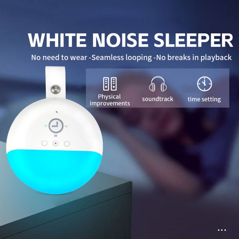 Smart White Noise Machine: White Style A - Customizable Timer & Rechargeable Battery Sleep Aid Machine for Home Nursery Travel Work Study - Image 5