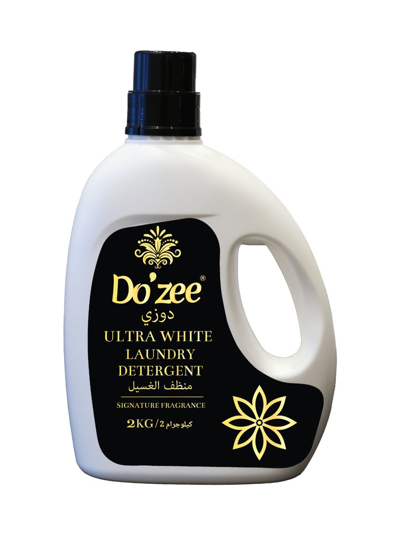 Do'zee Ultra White Liquid Laundry Detergent, Signature Fragrance, 2L - Image 1