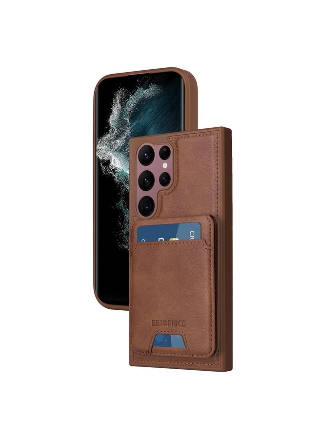 Case For Samsung Galaxy S22 Ultra 5G Vertical Flip Detachable MagSafe Wallet Phone Case