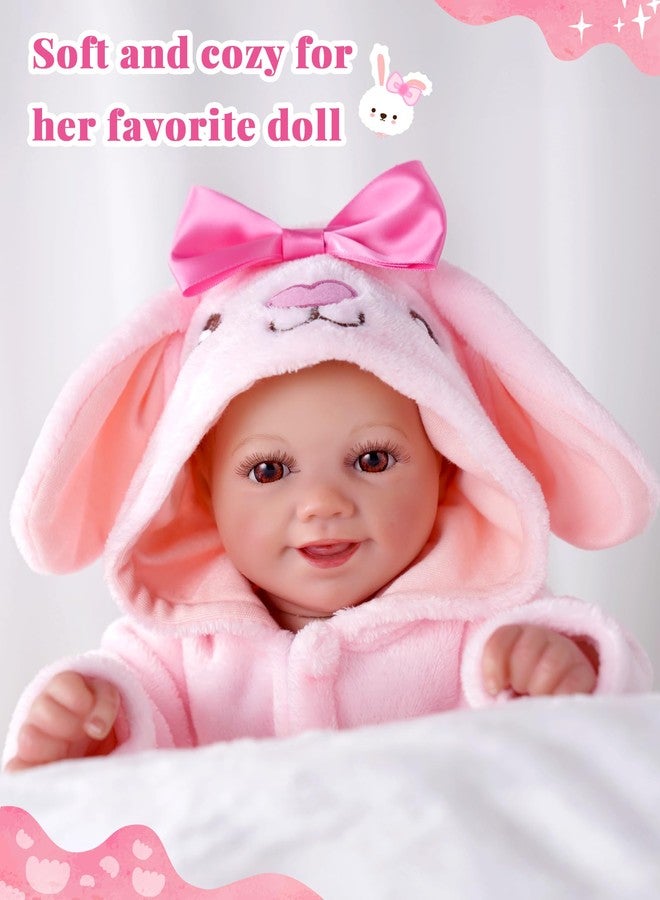 BABESIDE Reborn Baby Doll Clothes for 17-20 Inch Dolls Accessories,Cute Pink Bunny Baby Doll Clothes for Realistic Babydolls, Pretend Play Gift for Kids Age 3+ Birthday Easter(Doll Not Included) - Image 5