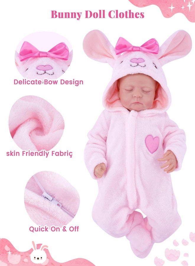 BABESIDE Reborn Baby Doll Clothes for 17-20 Inch Dolls Accessories,Cute Pink Bunny Baby Doll Clothes for Realistic Babydolls, Pretend Play Gift for Kids Age 3+ Birthday Easter(Doll Not Included) - Image 4