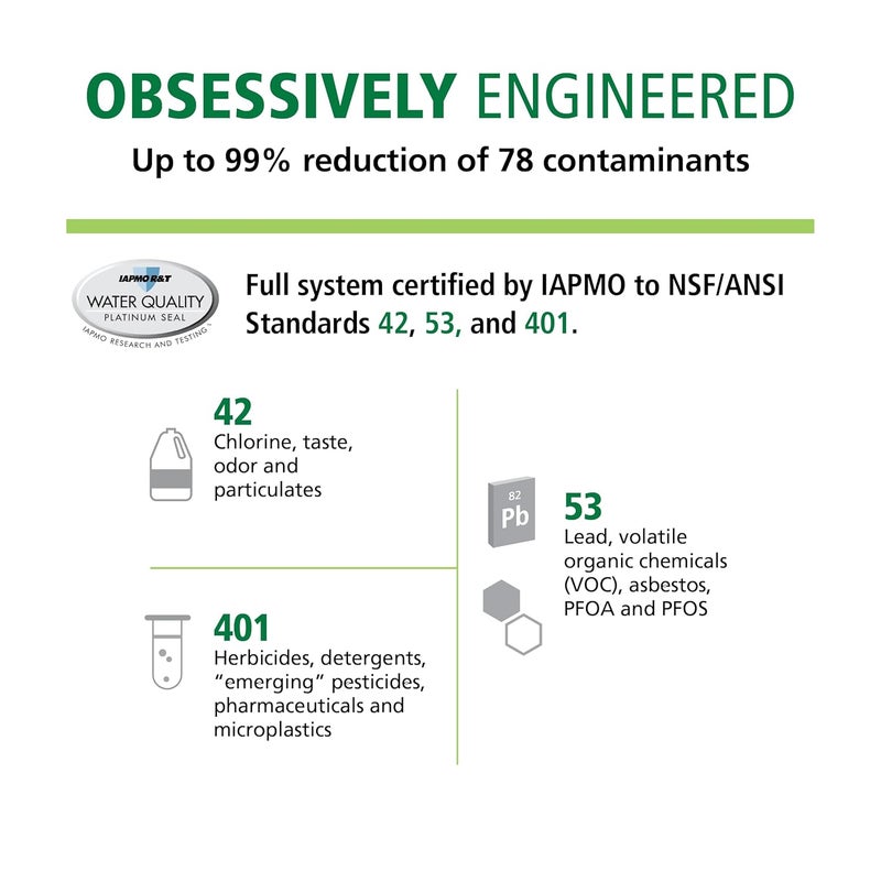 AO Smith Advanced Direct Connect Under Sink Replacement Filter for AO-MF-ADV System - Claryum Filtration Reduces Up To 99% of 78 Harmful Contaminants - AO-MF-ADV-R - Image 5