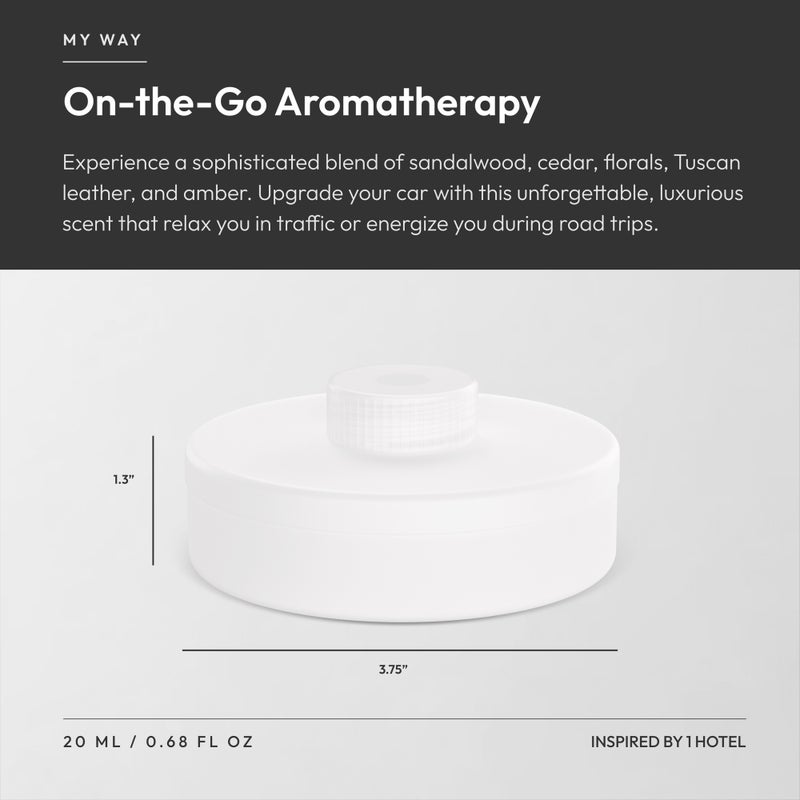 AROMA360 Smart Car Diffuser Oil - My Way - Air Freshener Cartridge - Leather , Sandalwood & Amber- Essential Oils - Cars, Trucks, SUVs, RVs & More - Image 2