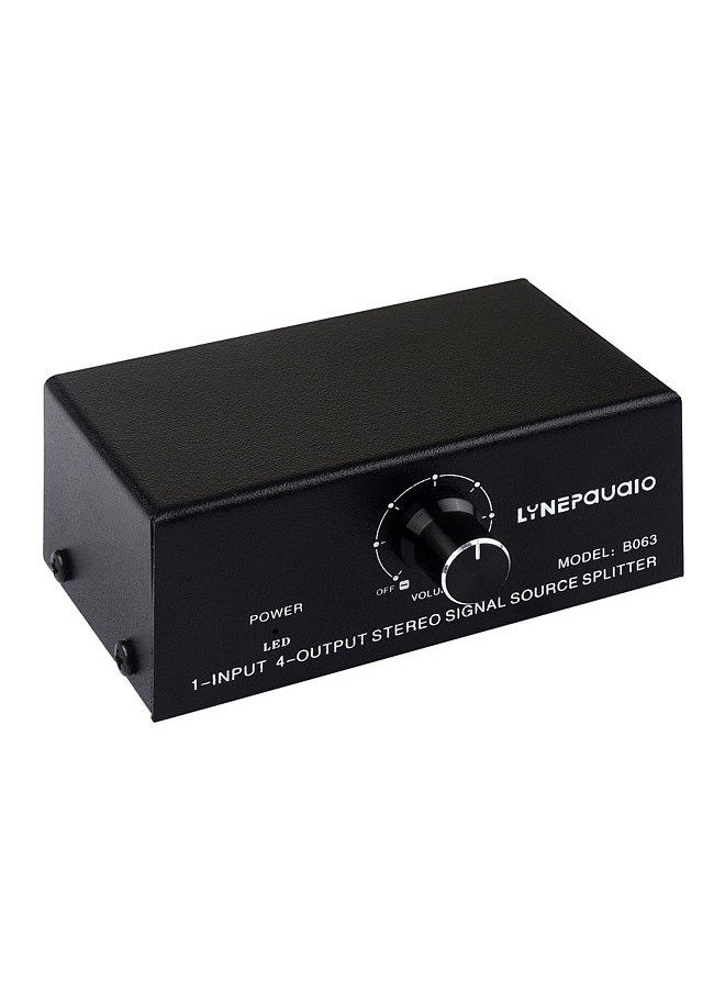 LYNEPAUAIO - B063 1 In 4 Out Audio Signal Distributor Stereo Source Splitter Lossless Output Usb 5V Powered Rca Interface - Image 1