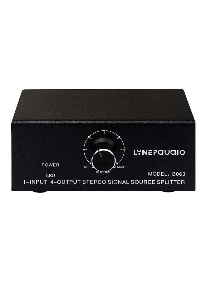 LYNEPAUAIO - B063 1 In 4 Out Audio Signal Distributor Stereo Source Splitter Lossless Output Usb 5V Powered Rca Interface - Image 1