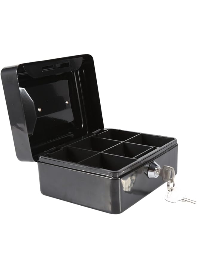 erorex Safe Security Box Portable Mini Lockable Safe Lock Box Household Home Office Jewelry Cash Use Storage Money Coin Safe Box For Jewelry Necklace Certificate Black  - Image 1