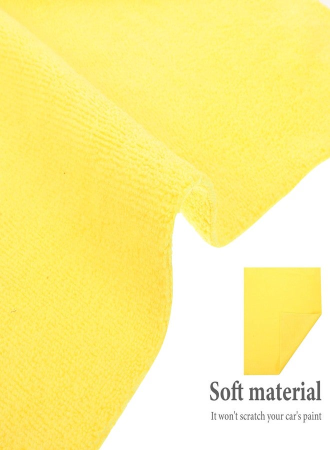 minkissy 3pcs Super Absorbent Microfiber Dusting Cloths Yellow Ultra Fine Fiber Wipes for Car Washing and Household Dust Removal - Image 3
