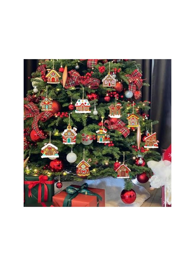 The Bros زينة عيد الميلاد المعلقة من منزل الزنجبيل 12 قطعة من ذا برو، زينة شجرة عيد الميلاد لمنزل الزنجبيل - Image 2