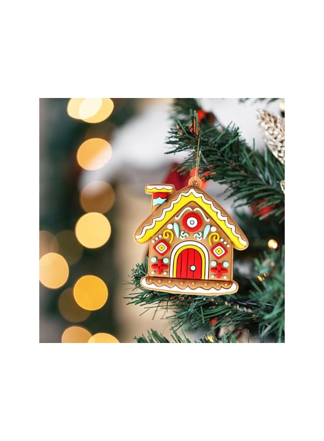 The Bros زينة عيد الميلاد المعلقة من منزل الزنجبيل 12 قطعة من ذا برو، زينة شجرة عيد الميلاد لمنزل الزنجبيل - Image 4