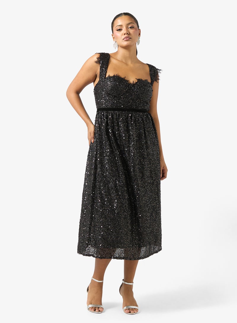 Ella Plus Strappy Lace Dress - Image 1