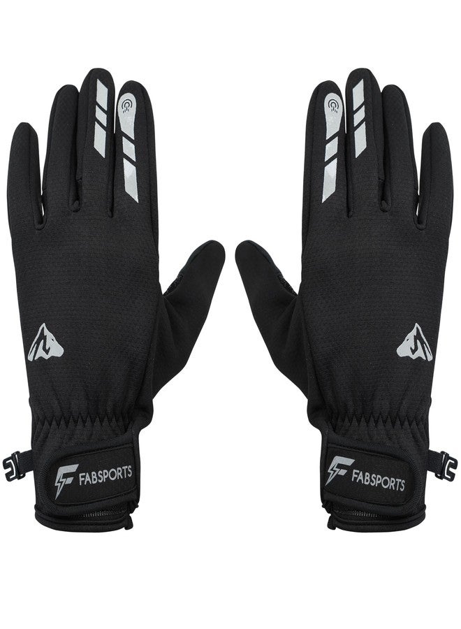 FABSPORTS All-Round Winter Riding Gloves (Unisex) | Warm Fleece Lined, Water-Resistant & Windproof for Moderate Cold Weather Cycling & Motorcycling | Anti-Slip, Touchscreen Ready - Image 1