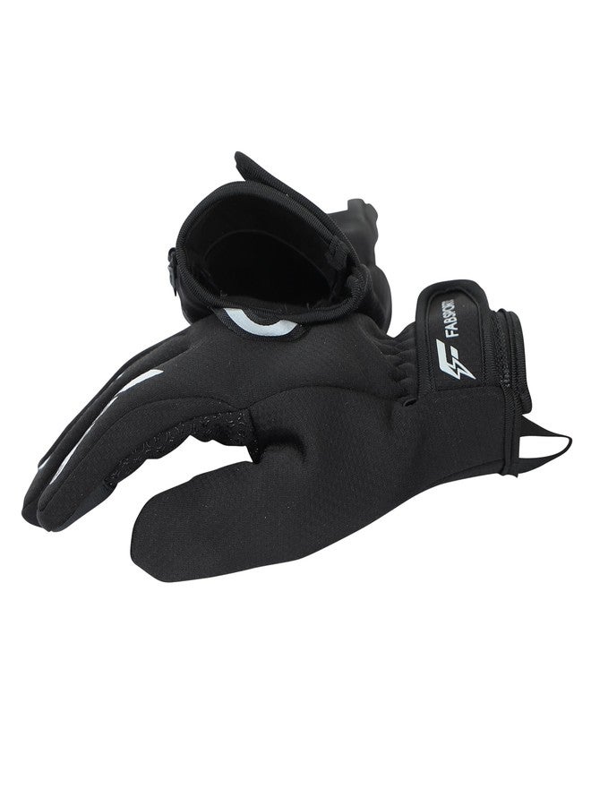 FABSPORTS All-Round Winter Riding Gloves (Unisex) | Warm Fleece Lined, Water-Resistant & Windproof for Moderate Cold Weather Cycling & Motorcycling | Anti-Slip, Touchscreen Ready - Image 4