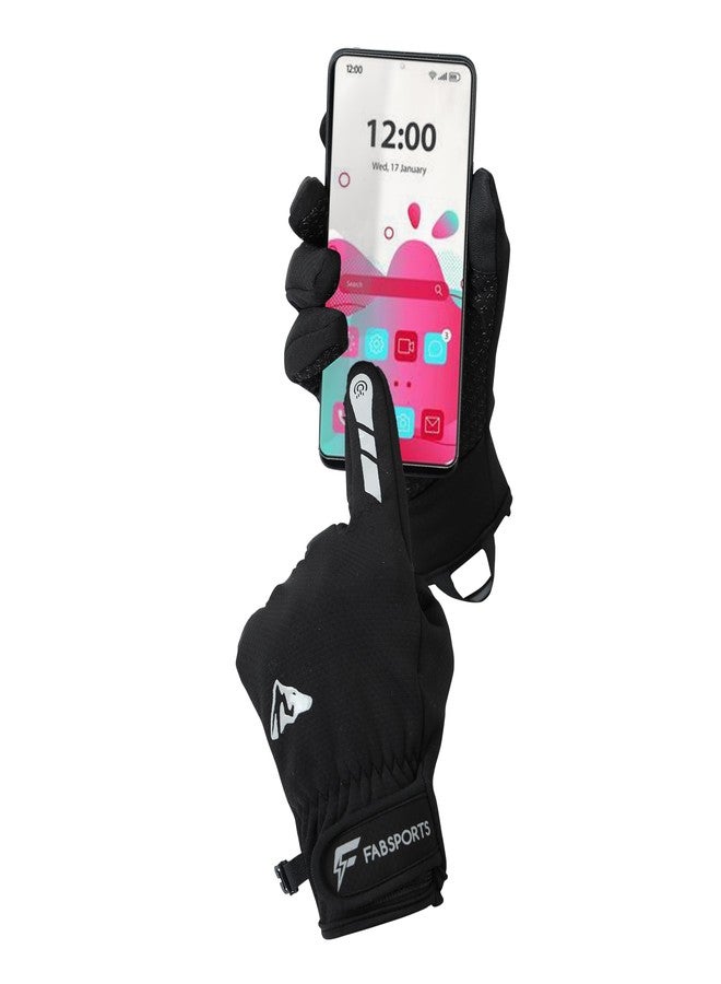FABSPORTS All-Round Winter Riding Gloves (Unisex) | Warm Fleece Lined, Water-Resistant & Windproof for Moderate Cold Weather Cycling & Motorcycling | Anti-Slip, Touchscreen Ready - Image 5