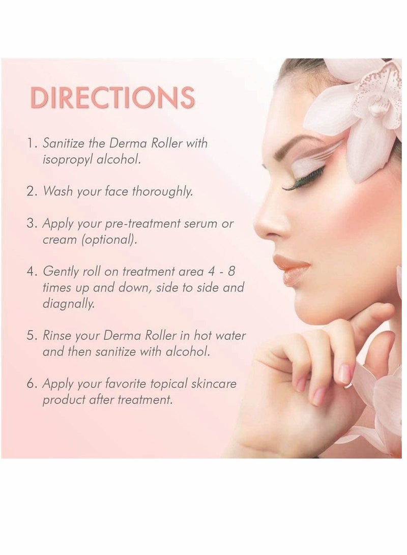 Excefore Derma Roller, Skin Care 540 Micro Needles Titanium Microneedling Tool 0.75 mm, Silver Professional Microneedling Derma Roller - Image 5