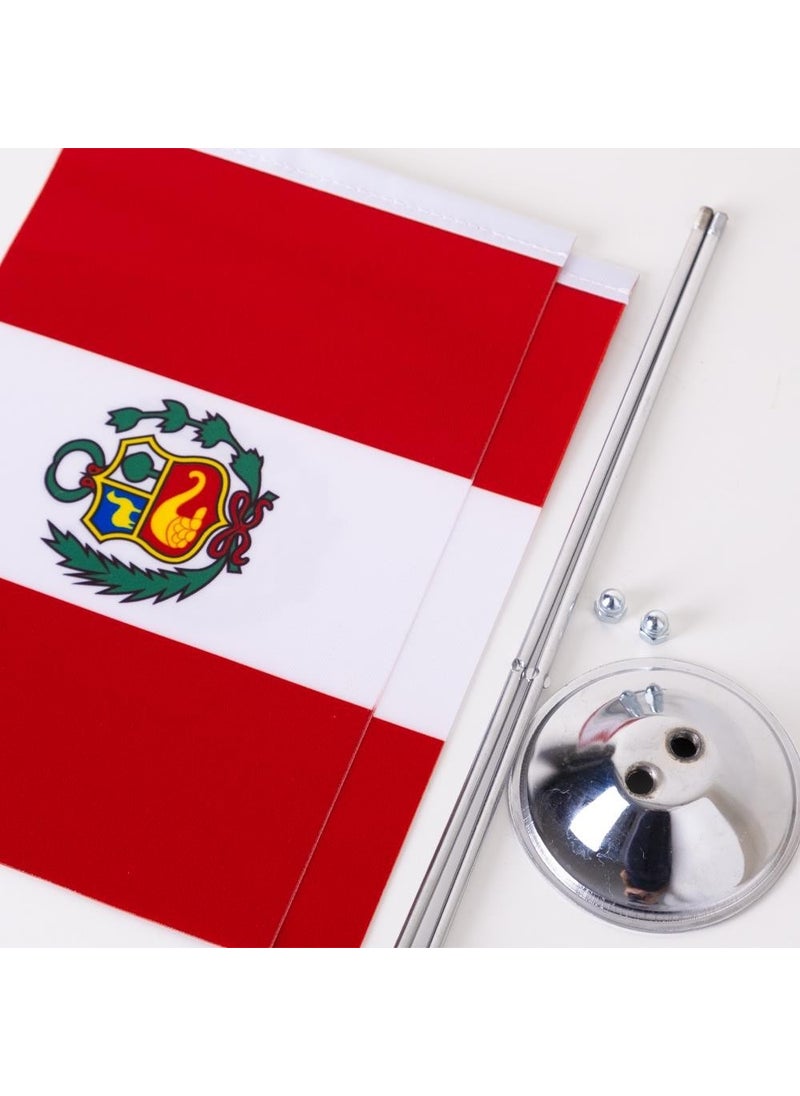 ZC Bayrak - Zc Flag Peru 2 Pack Table Flag Satin Fabric Digital Printing 15x22,5 cm - Image 1