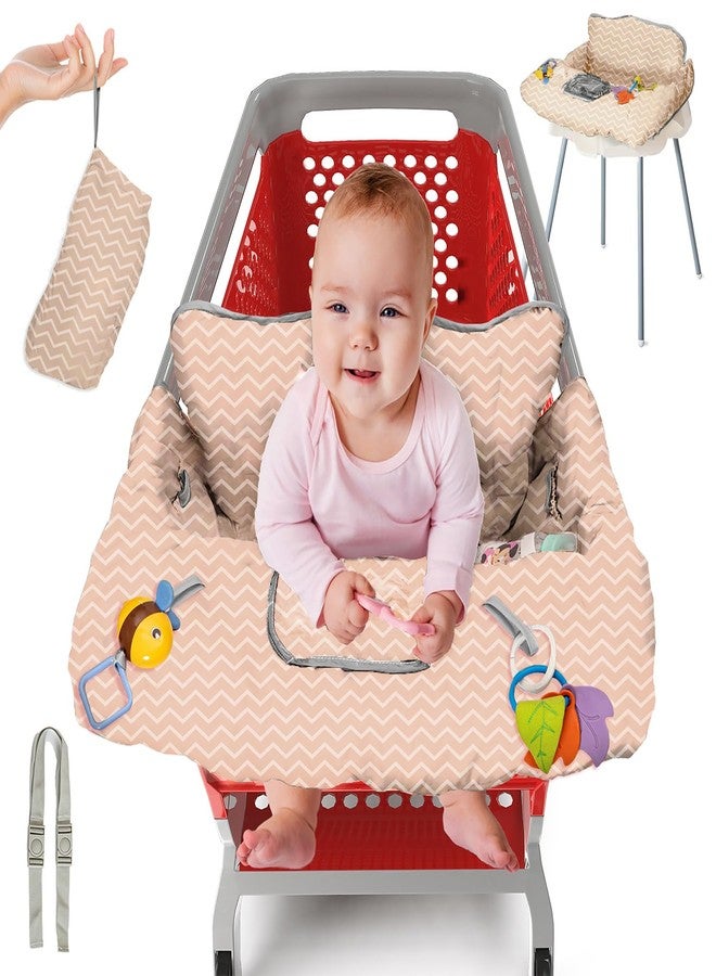 PILLANI Shopping Cart Cover for Baby, High Chair Cover for Restaurant Seat - Grocery Cart Cover for Baby Girl and Boy, Comfortable Cotton Buggy Covers for Babies - Padded Toddler Shopping Cart Cover - Image 1