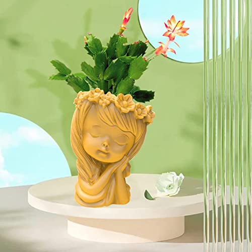Anktily Garland Girl Succulent Flower Pot Pen Holder Silicone Mold Concrete Planter Vase Clay Plaster Cement Epoxy Resin Casting Mold - Image 3