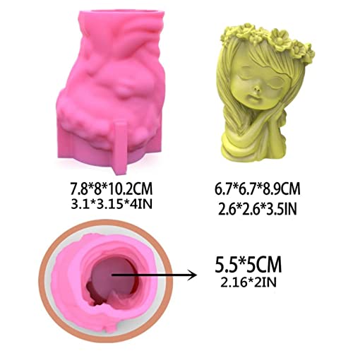 Anktily Garland Girl Succulent Flower Pot Pen Holder Silicone Mold Concrete Planter Vase Clay Plaster Cement Epoxy Resin Casting Mold - Image 2