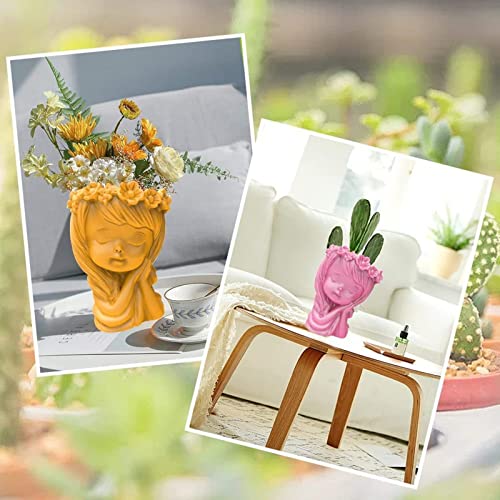 Anktily Garland Girl Succulent Flower Pot Pen Holder Silicone Mold Concrete Planter Vase Clay Plaster Cement Epoxy Resin Casting Mold - Image 4