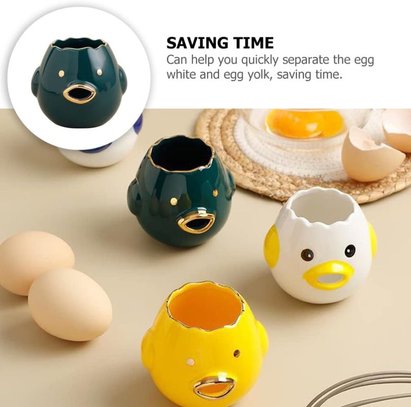 woobles Egg Separator Egg Yolk White Separator Ceramic Creative Cute Cartoon Style Egg Filter Splitter Opeaner Automatic Separation Kitchen Cooking Tool Green - Image 3