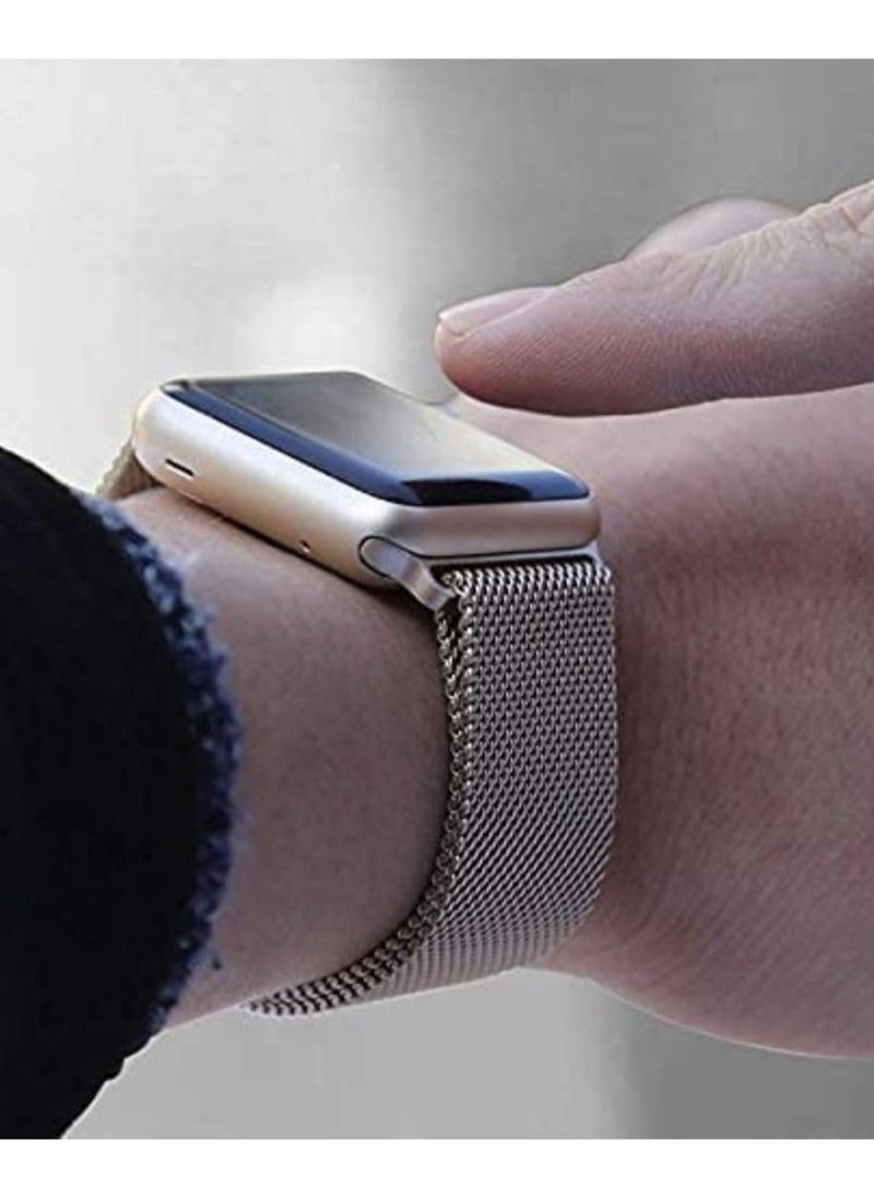 Scrolls - Premium Milanese Loop for Apple Watch 40mm 38mm, Stainless Steel Alloy Replacement Watch Band for iWatch Series 4/3/2/1 (Silver) - Image 1